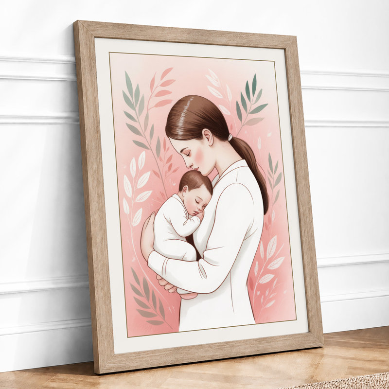 Nurture and Care Modern - Framed Print, A4 - 29.7 x 21.0 cm, Oak