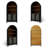 63" Tall Arched Storage Cabinet, Modern 5-tier Arched Bookcase With Ratten-wooden Door, Arched Bookshelf Cabinet With Open Display Storage Shelf For Office Living Room Black
