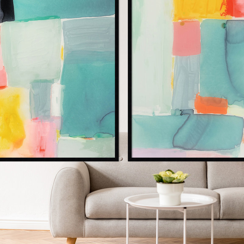 United Colors par Amy Lighthall - Ensemble de 2 reproductions de cadres photo simples, H 41 po x l 65 po x P 1 po, Noir