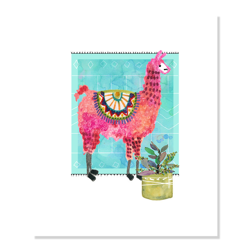 Impression sur papier roulé «Lovely Llama III», H 24 po x l 20 po x P 1 po