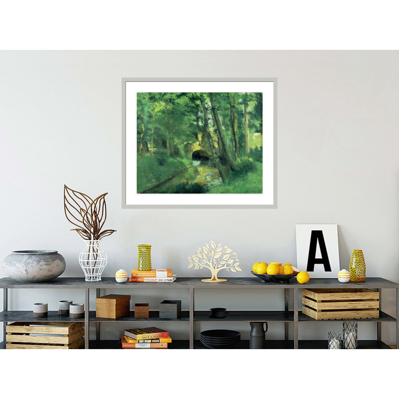 «The Little Bridge Pontoise» par Camille Pissarro, impression giclée sur cadre, 33.5" H x 39.8" W