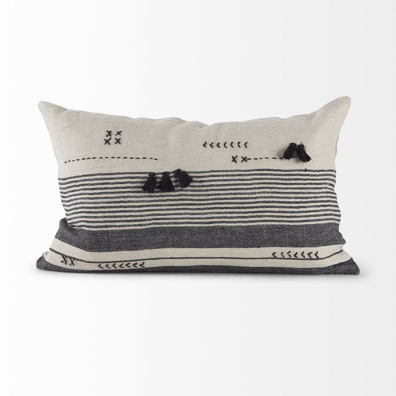 Tassels Linen Reversible Pillow Cover