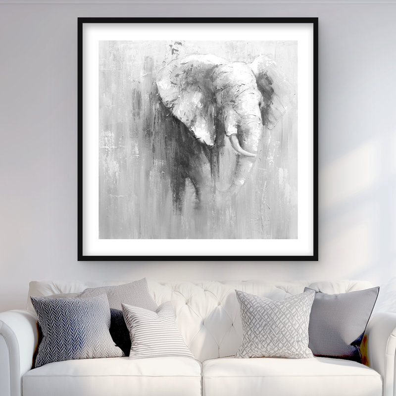 Impression abstraite abstraite en niveaux de gris | Décoration intérieure, H 36 po x l 36 po, Noir