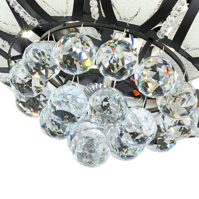 36'' Crystal Ceiling Fan Light with Remote Control