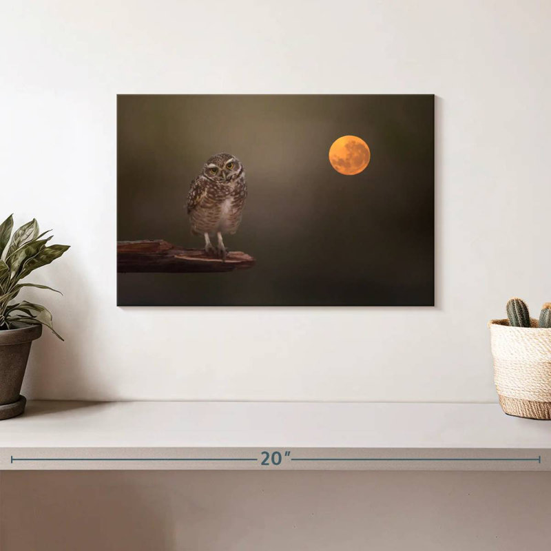 Owl Under The Moon, 8" H x 12" W