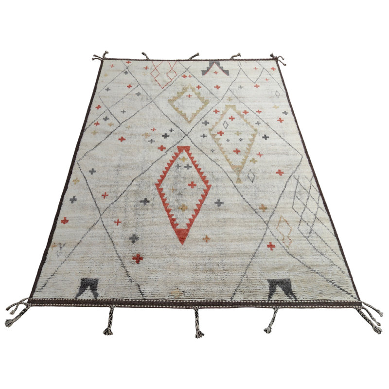 Tapis berbère marocain moderne. 100% laine. Options personnalisées disponibles