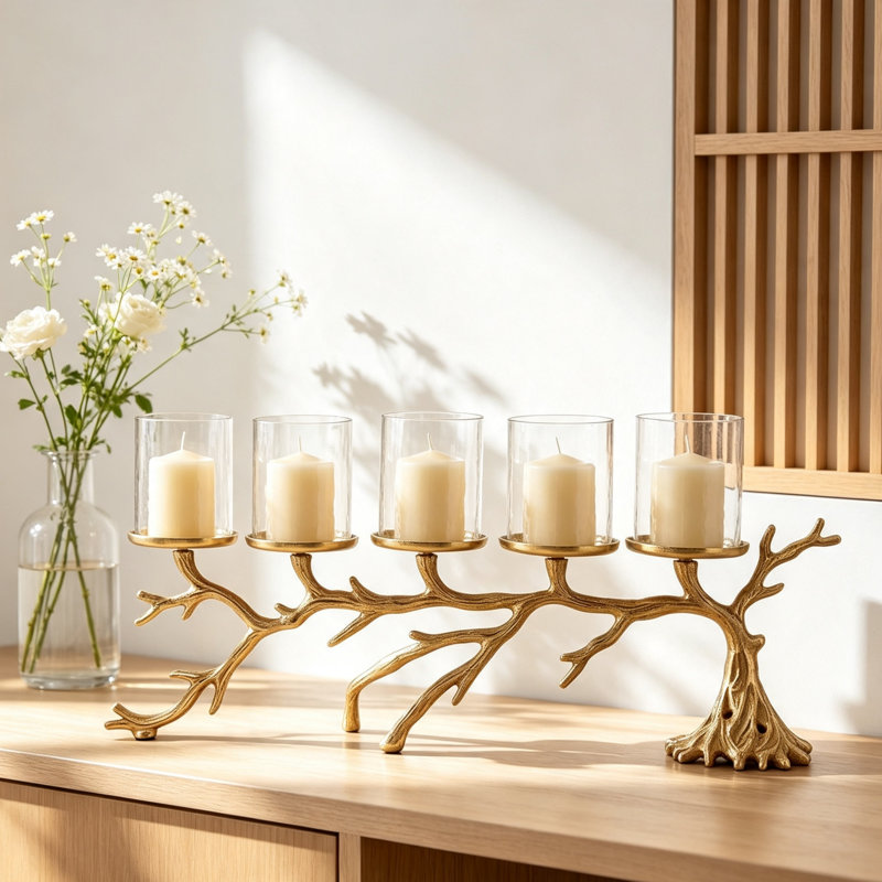 10.4'' H Aluminum Tabletop Candelabra