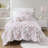Modern Pink Bedding Sets, Polyester Twin Quilt, Floral Cottage Home