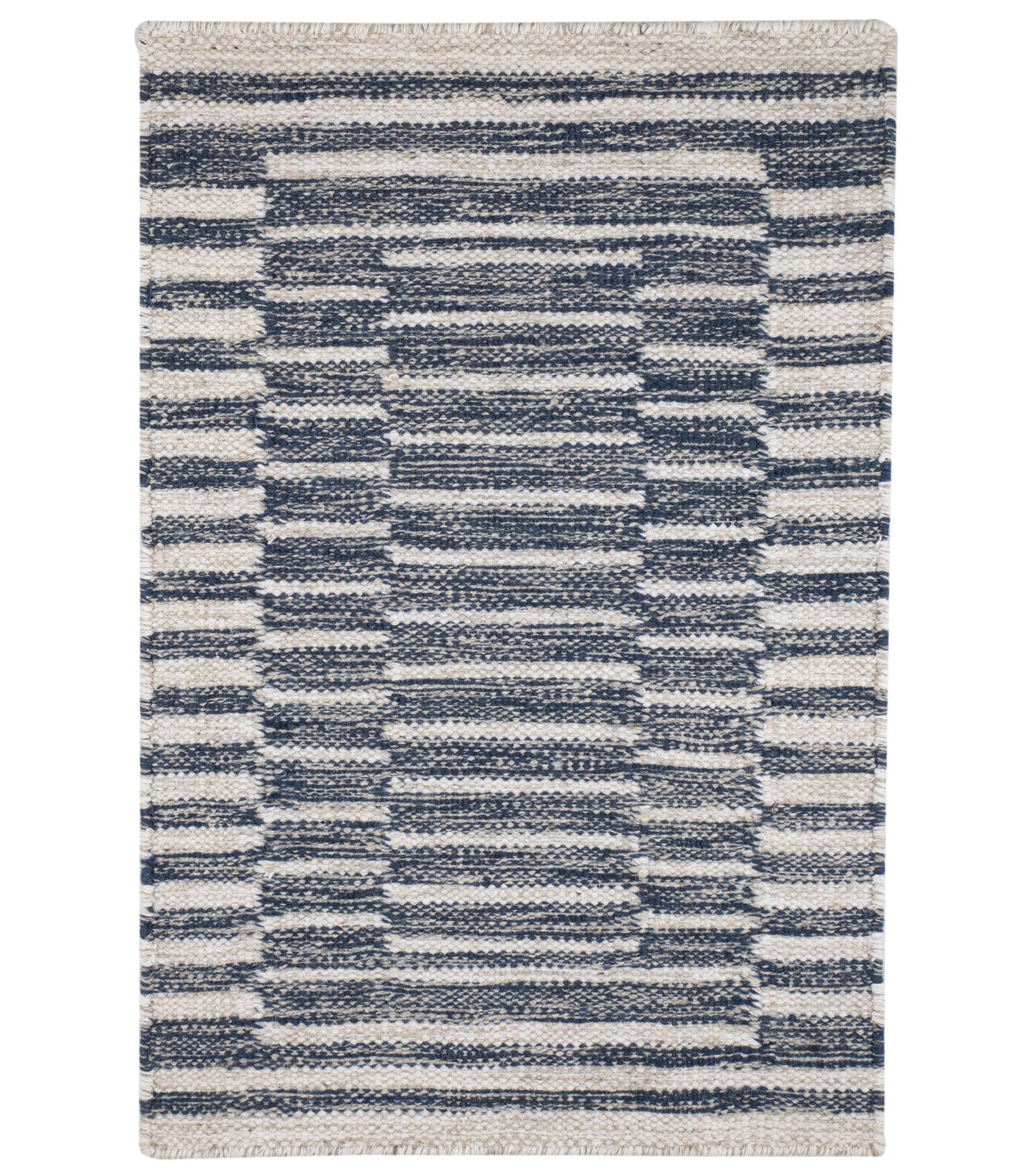 Heights Denim Hand-Woven Geometric Wool Rug, Rectangle 8'6" x 11'6"