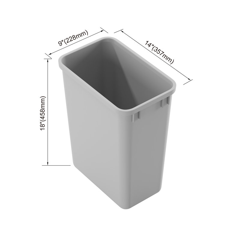 Plastic Open Trash Can -, 9