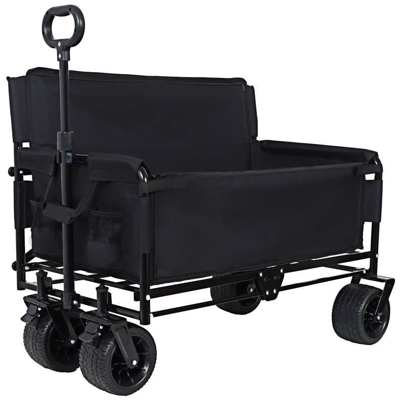 Convertible Folding Wagon Cart With Bench Seat