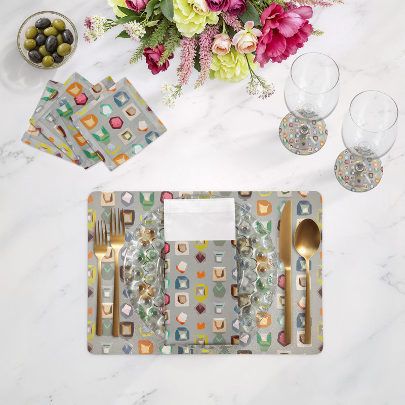 Sous-verres ronds en cuir Vegan, Andre