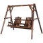 Balancelle en bois avec support, balancelle de patio 2 places avec table centrale