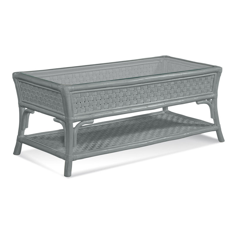 Boca Glass Coffee Table, Nickel