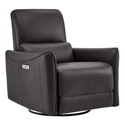 Fauteuil inclinable électrique pivotant en cuir véritable Sant