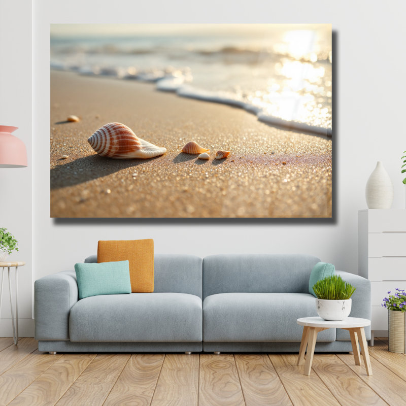 Coquillage en verre trempé coquillage naturel, H 20 po x l 30 po