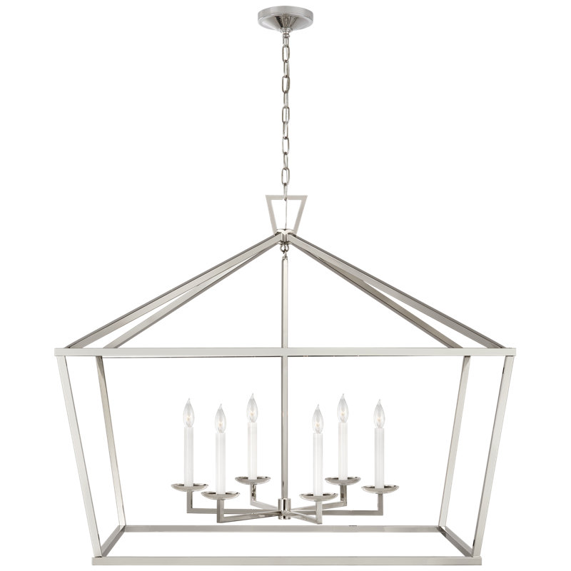 Chapman & Myers Darlana XXL Wide Lantern, Polished Nickel