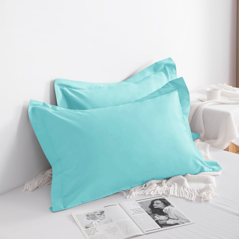 Taie décorative 100% coton , Grand lit, Turquoise