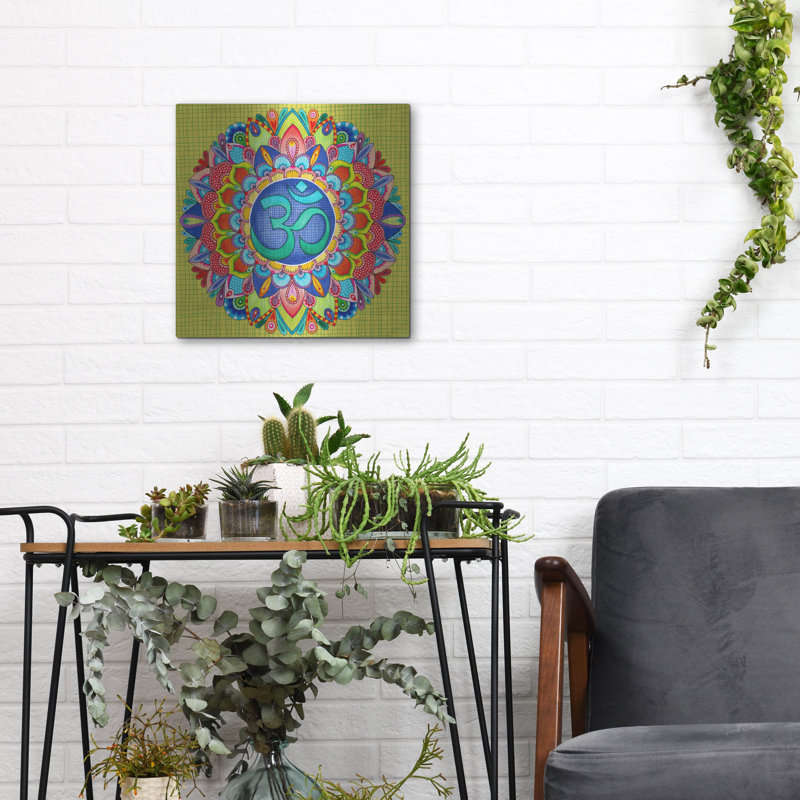 Bungalow Rose «Om Mandala» par Hello Angel, art mural en métal, 12 po x 12 po