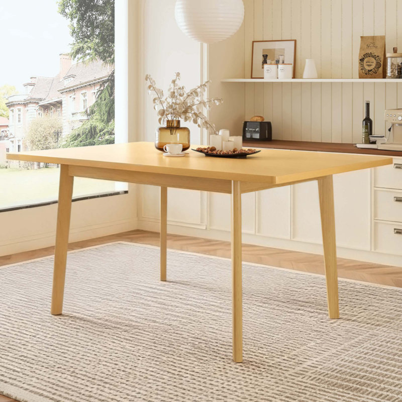 Table de salle à manger Rustic Farmhouse - Structure en bois massif, table à manger moderne minimaliste pour la cuisine, la salle à manger, le salon