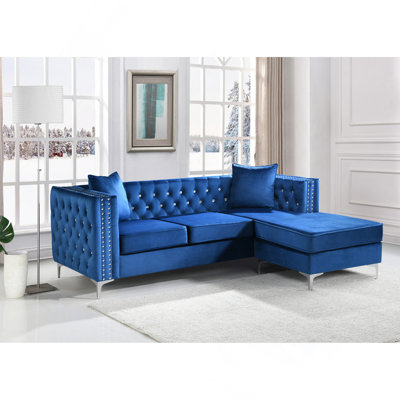 Paige  Sofa Chaise , BLUE