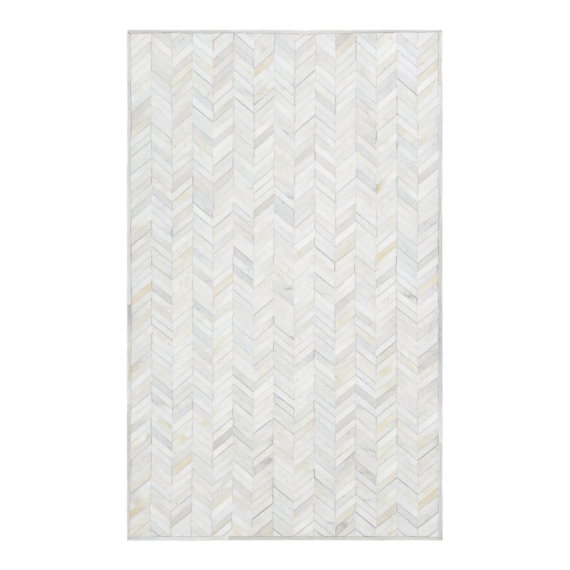 Tapis en cuir de vache Azikiwe, Rectangle 6 pi x 9 pi, Green