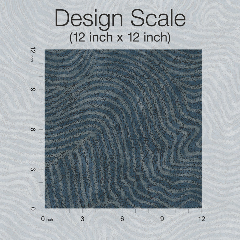 27' L x 27" W Wallpaper Roll, Indigo