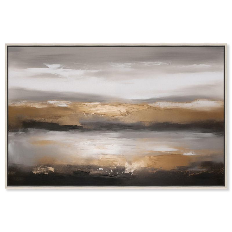«Dust and Gold Canvas» par Art Remedy, H 11 po x l 16 po, Noir, Cadre flottant
