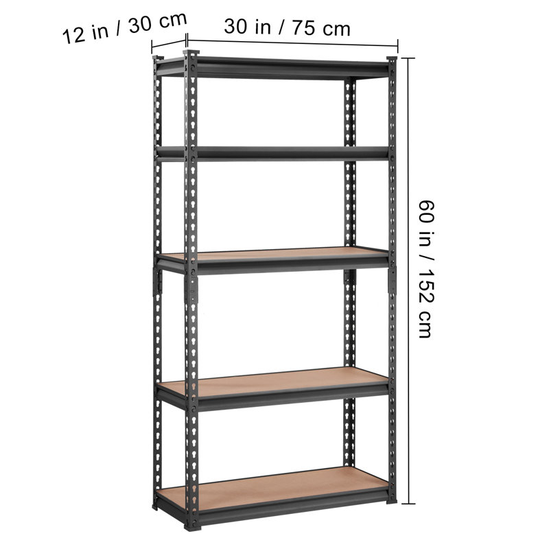 Steel Height -Adjustable Shelving Unit, 152.4cm H x 76.2cm W x 30.5cm D