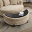 Fauteuil demi-tonneau rembourré avec repose-pieds-100891572