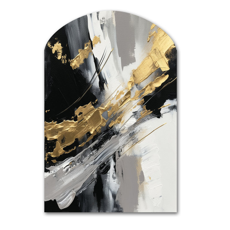 Weston - Art mural asymétrique en forme d'arche abstraite, H 34 po x l 25 po