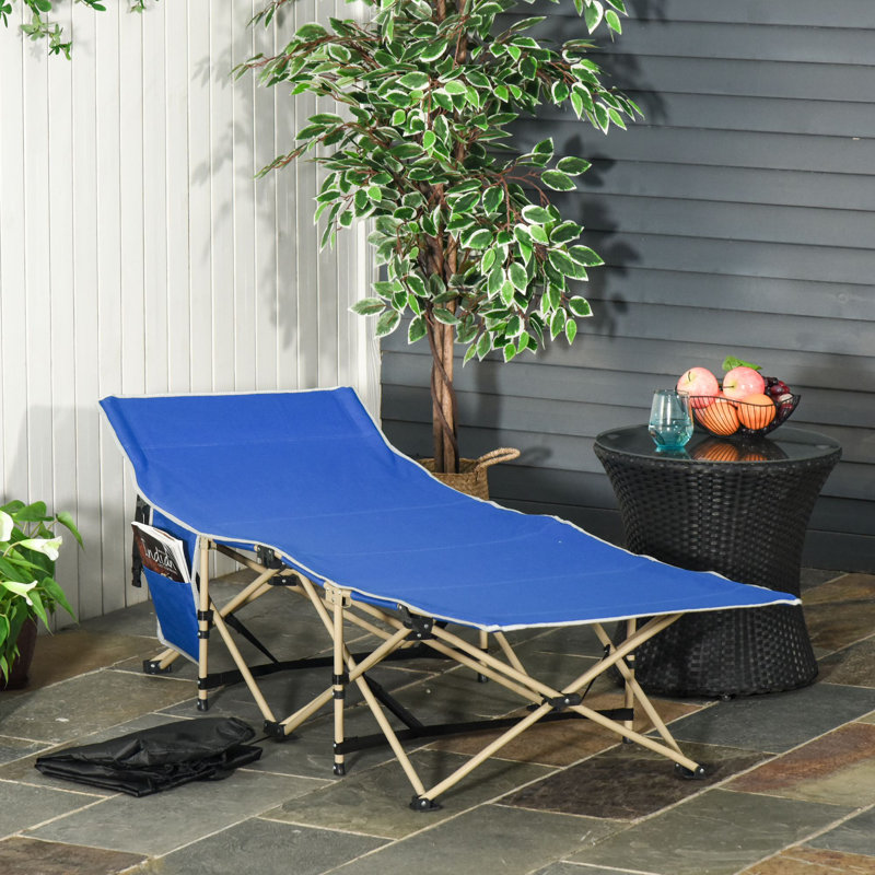 Lit de camping, Bleu, H 20,5 po x l 26,75 po x L 74,75 po
