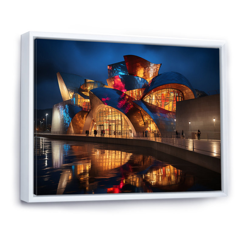 Espagne, musée Guggenheim, Bilbaoin IV sur toile, H 12 po x l 20 po x P 1 po, Cadre flottant blanc