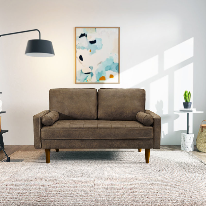 Causeuse Hartford, Microfibre brun foncé / microsuède