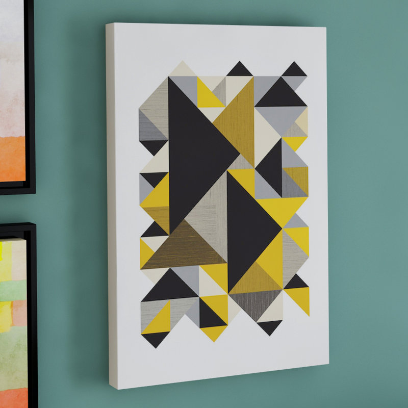 «Triangles Org», impression sur toile, H 12 po x l 8 po x P 0,75 po, Pas de tapis, Toile tendue