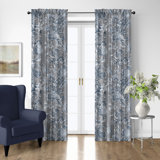 Alexandria Shadow Cotton Rod Pocket Drapery Panel Set of 2