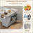 Kitchen Island With Trash Can Storage Cabinet, Kitchen Cart With Drop Leaf, Spice Rack, Towel Rack And Drawer, Rolling Kitchen Island On Wheels With Adjustable Shelf-745444619