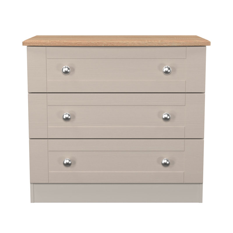 77cm W 3 - Drawer Chest of Drawers, Beige