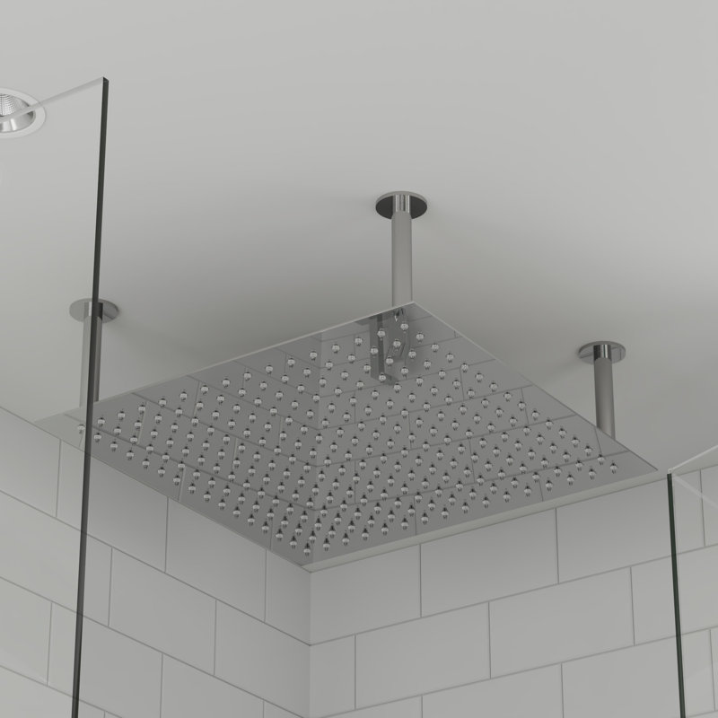 Pomme de douche à pluie, Acier inoxydable poli