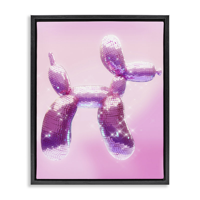«Fun Disco Balloon Animal» par Ziwei Li, Cadre flottant noir de jais, H 21 po x l 17 po