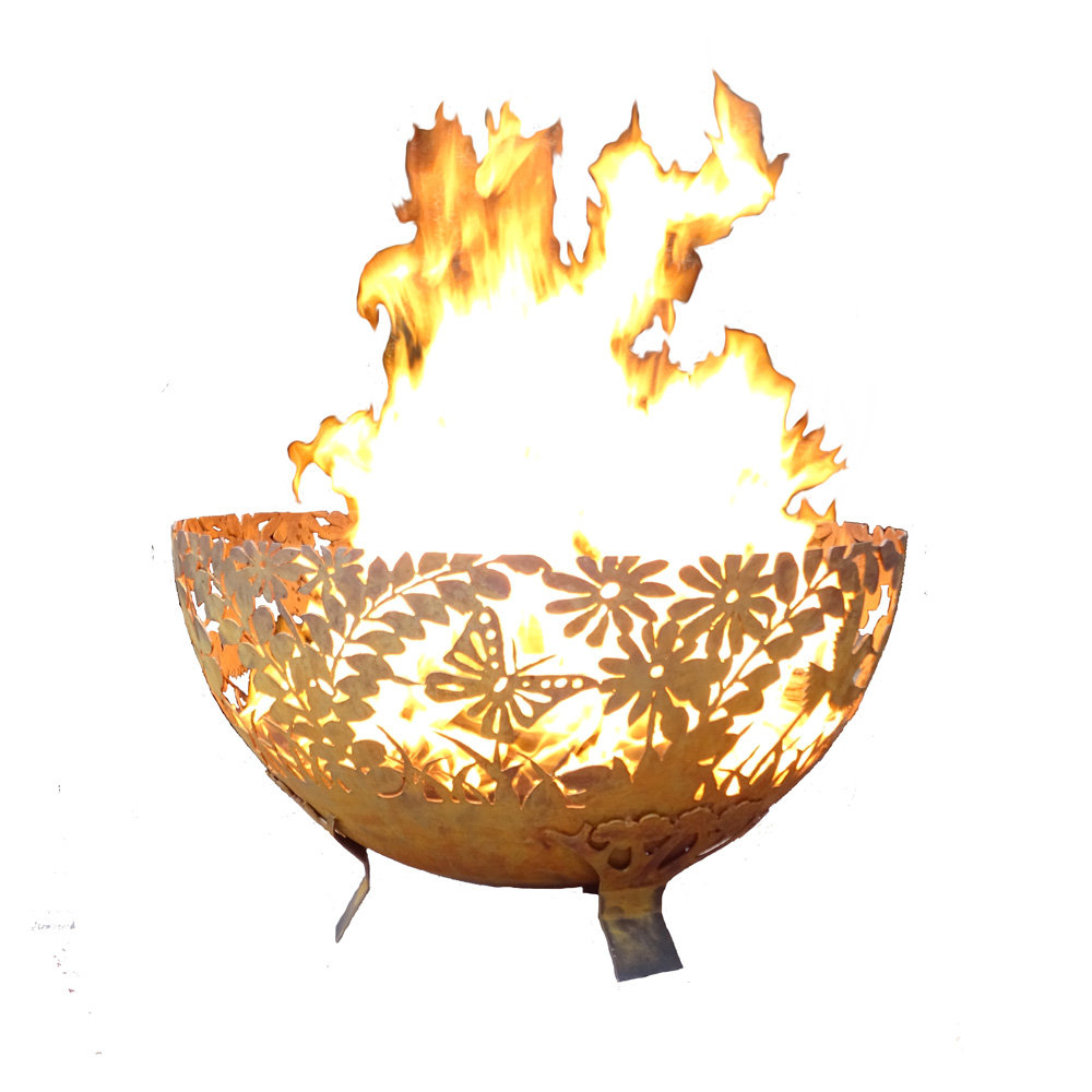 Hufford Garden Bowl Steel Wood Burning Fire Pit Millwood Pines