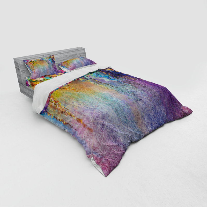 Farmhouse / Country Polyester Abstract Duvet Cover, Queen Duvet Cover + 3 Additional Pieces