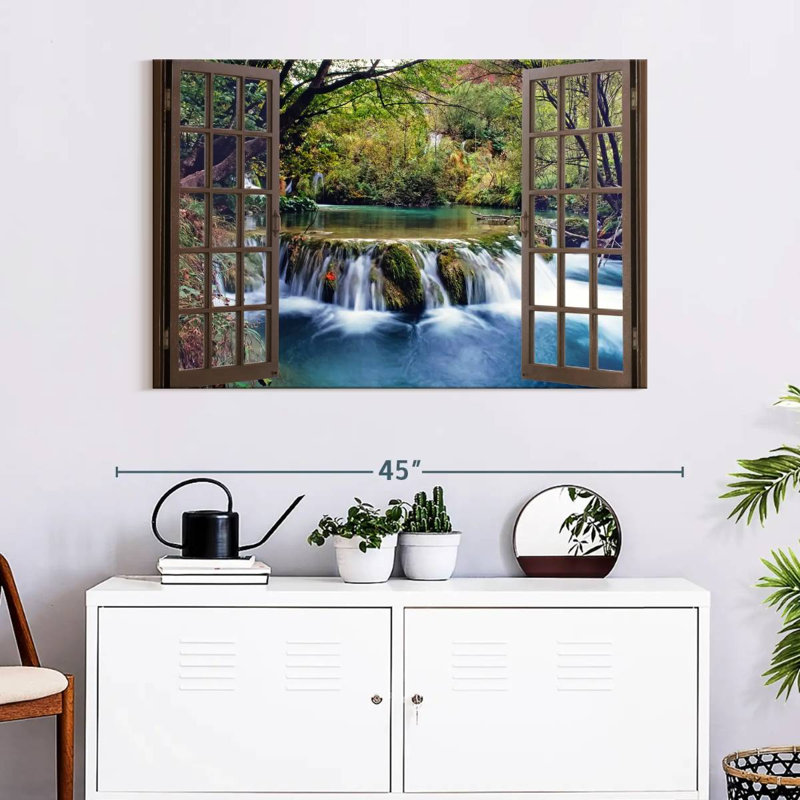 Fenêtre ouverte sur toile, H 26 po x l 39 po x P 1,25 po