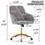 Fauteuil de bureau ergonomique en velours gris