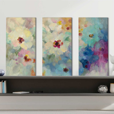 "Floral Extravaganza", ensemble de 3 impressions sur toile