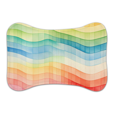 Rainbow Gradients - 1 Piece Bone Shape Feeding Mat