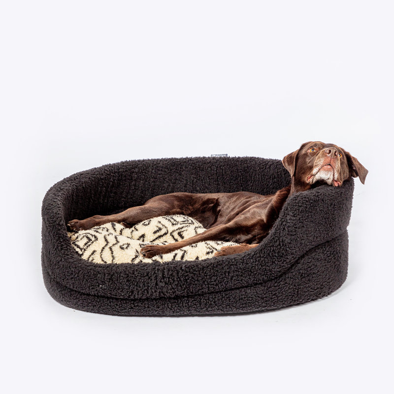 Geometric Fleece Pet Bed, 30cm H x 63cm W x 89cm D