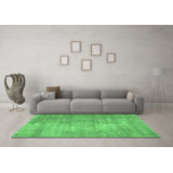 Tapis abstrait vert émeraude lavable à la machine 824