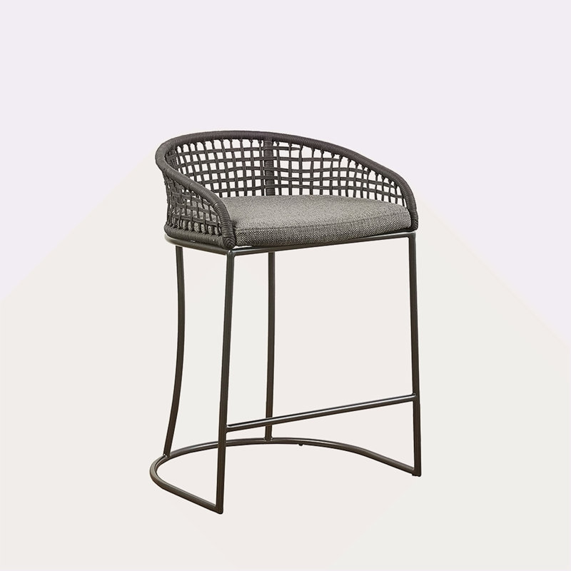Woven Counter Stool 25", Grey