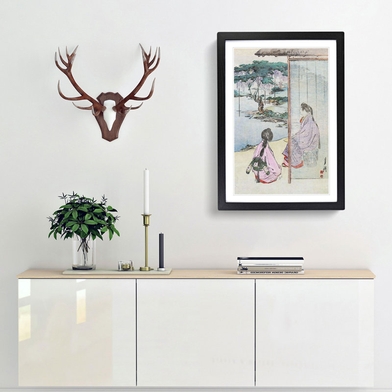 View of the Wisteria Tree - Framed Print, 36cm H x 27cm W x 2cm D, Black Framed